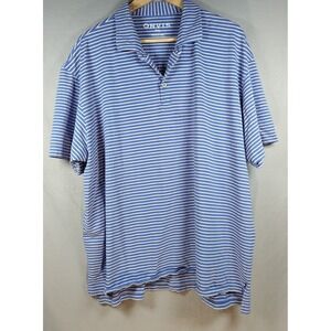 Orvis Super Cool Pima Cotton Stretch Striped Casual Polo‎ Shirt Mens 2XL